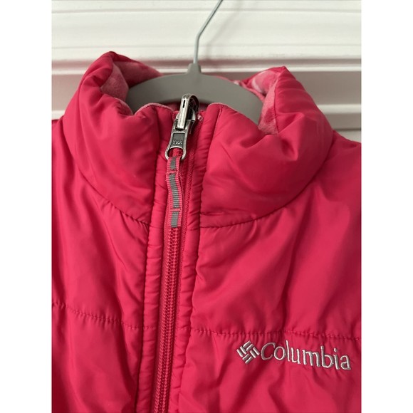 Columbia Girls Vest FLAW Sz S Reversible Pink Pockets Full Zip Outerwear… - Picture 3 of 12